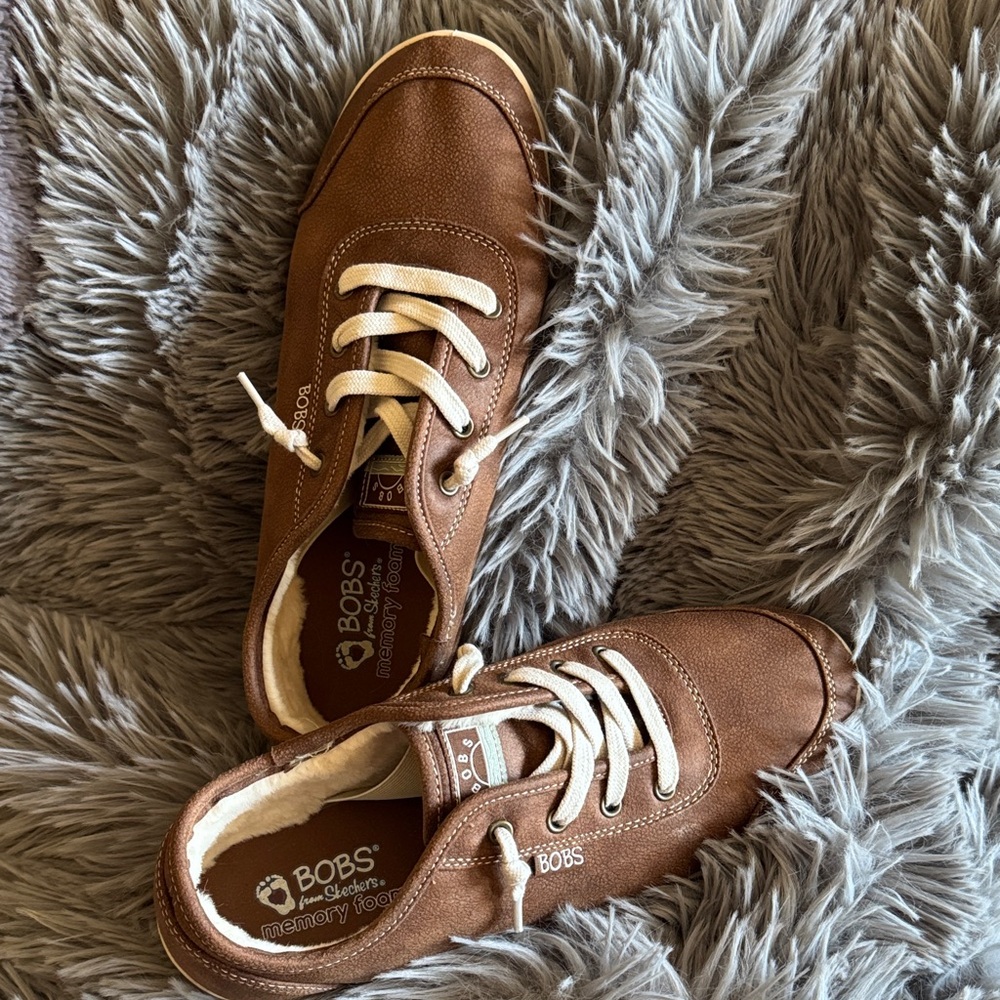 BOBS from Skechers Brown Sneakers with White Laces